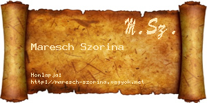Maresch Szorina névjegykártya